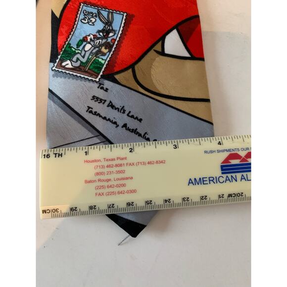 Tasmanian Devil neck tie stamp collection necktie 1997 y2k - Picture 5 of 7